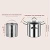3.5L Deep Fryer Pot Stainless Steel Frying Pot With Mesh Steamer Basket With Glass Lid Kitchen Household Soup Pot Tool