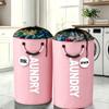 2-Pack Oxford Fabric Foldable Laundry Baskets, 25.1gal/30.38gal Clothes Storage Bins with Drawstring Closure and Ring Handles