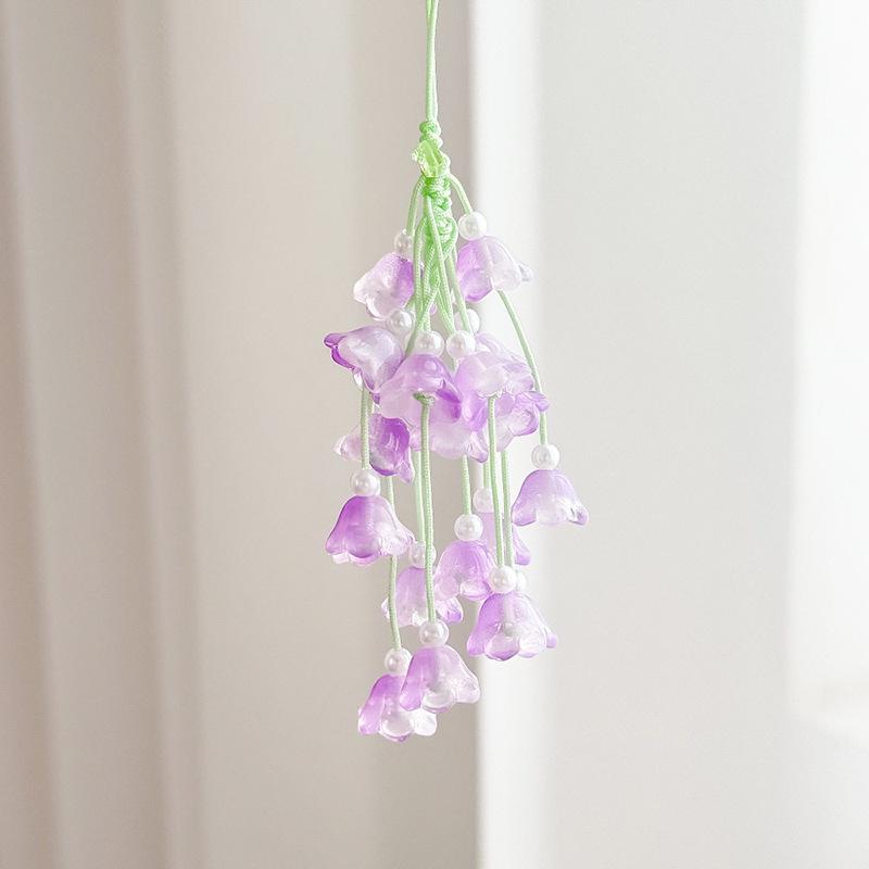 Jellyfish Star Lucky Leaf Wind Chime Keychain & Phone Lanyard Pendant