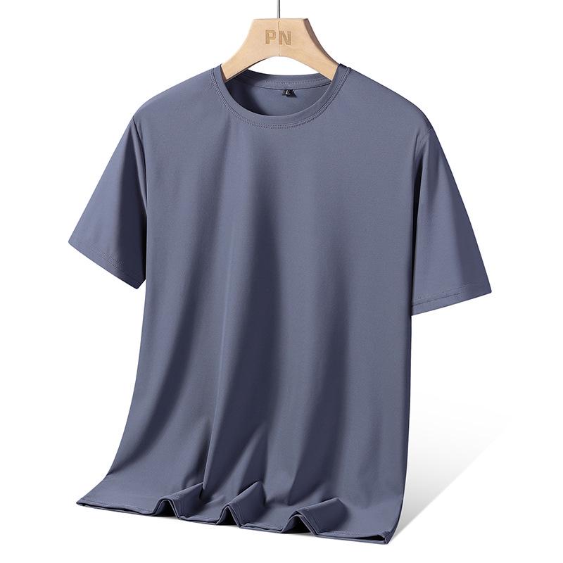 Men's Quick-Dry Ice Silk Breathable T-Shirt - Short Sleeve, Dynamic Pique Nylon for Running & Fitness