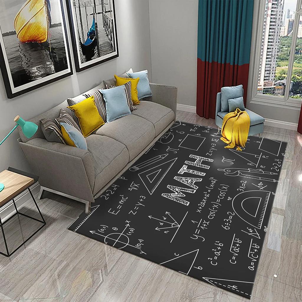 3D Mathematical Formula Carpet Non Slip Educational Rug for Kids Bedroom Bathroom Door Creative Math Mat