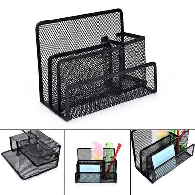 1 x schwarzes Mesh-Briefpapier-Datei-Ablagefach, Organizer für den Schreibtisch im Büro