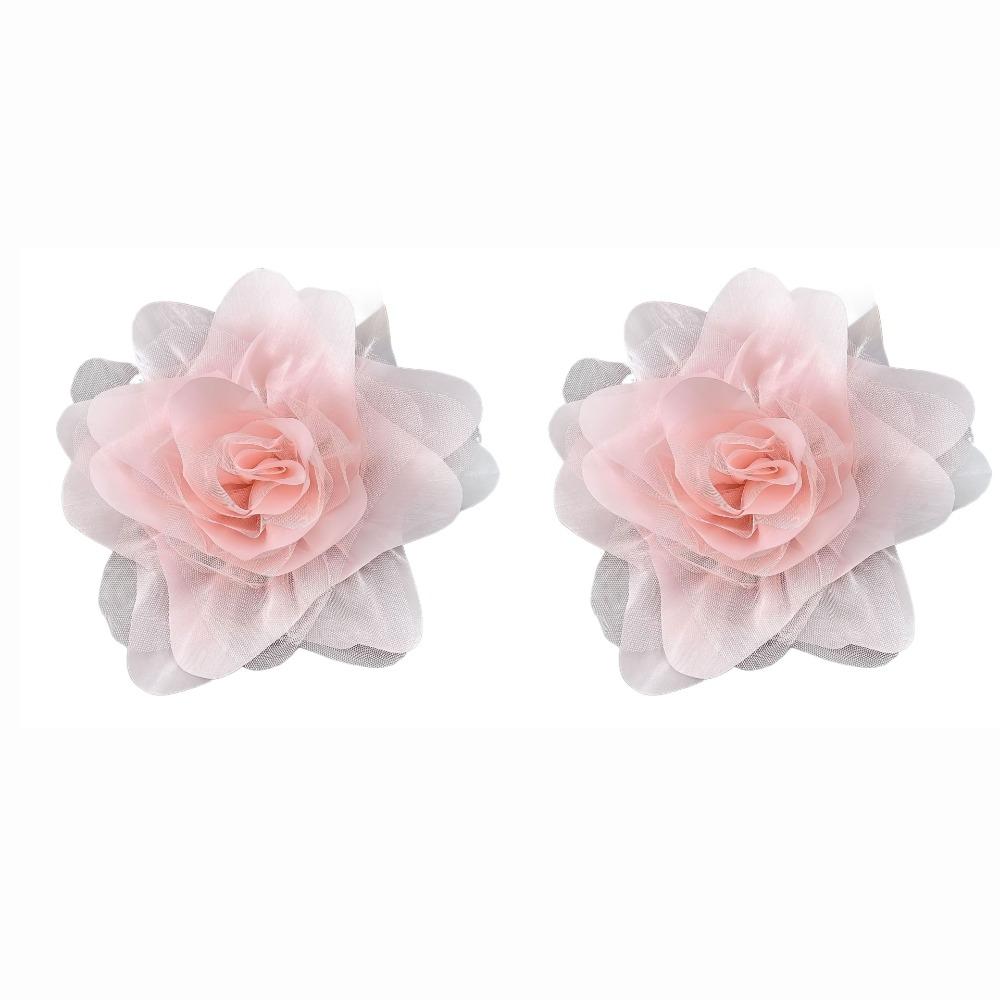 2pcs Tulle Flower Brooch Appliques Organza Clothing Patch Clothing Appliques  Clothes Decoration