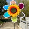 1Pc Outdoor Garden Lawn Yard Bird-Scaring Wind Spinner Fruit Garden Reflective Six Color Dazzling Sunflower Windmill Kids Toys