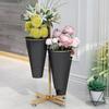Zhaiwanjia Metal Flower Display Stand with 4 Black Buckets