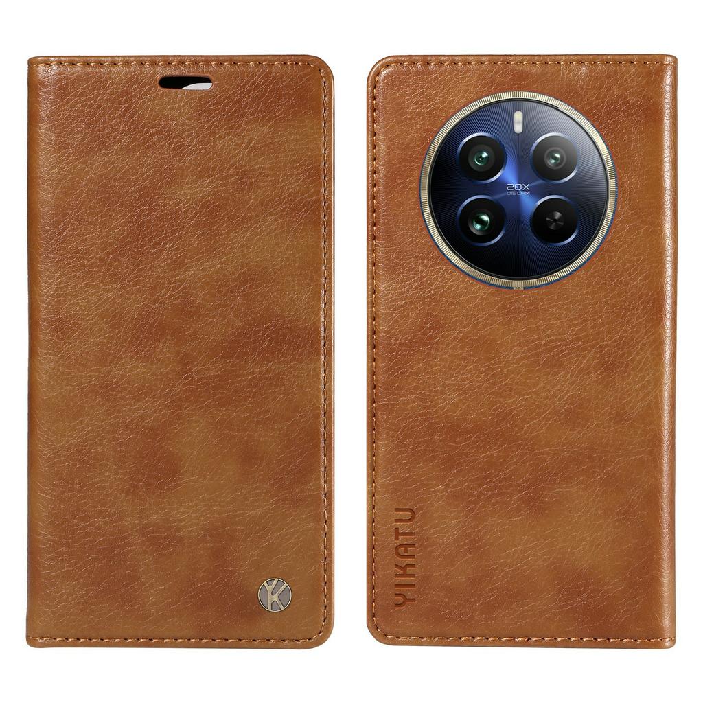 YIKATU YK-006 Für Realme 12 Pro 5G/12 Pro+ 5G Handyhülle Sturzsichere Leder-Klapp-Brieftasche