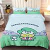 Sanrio Kero Kero Keroppi Anime, Home Bedroom Comforte Nordic Polyester Material, Suitable for Children and Adults, 3-piece Set