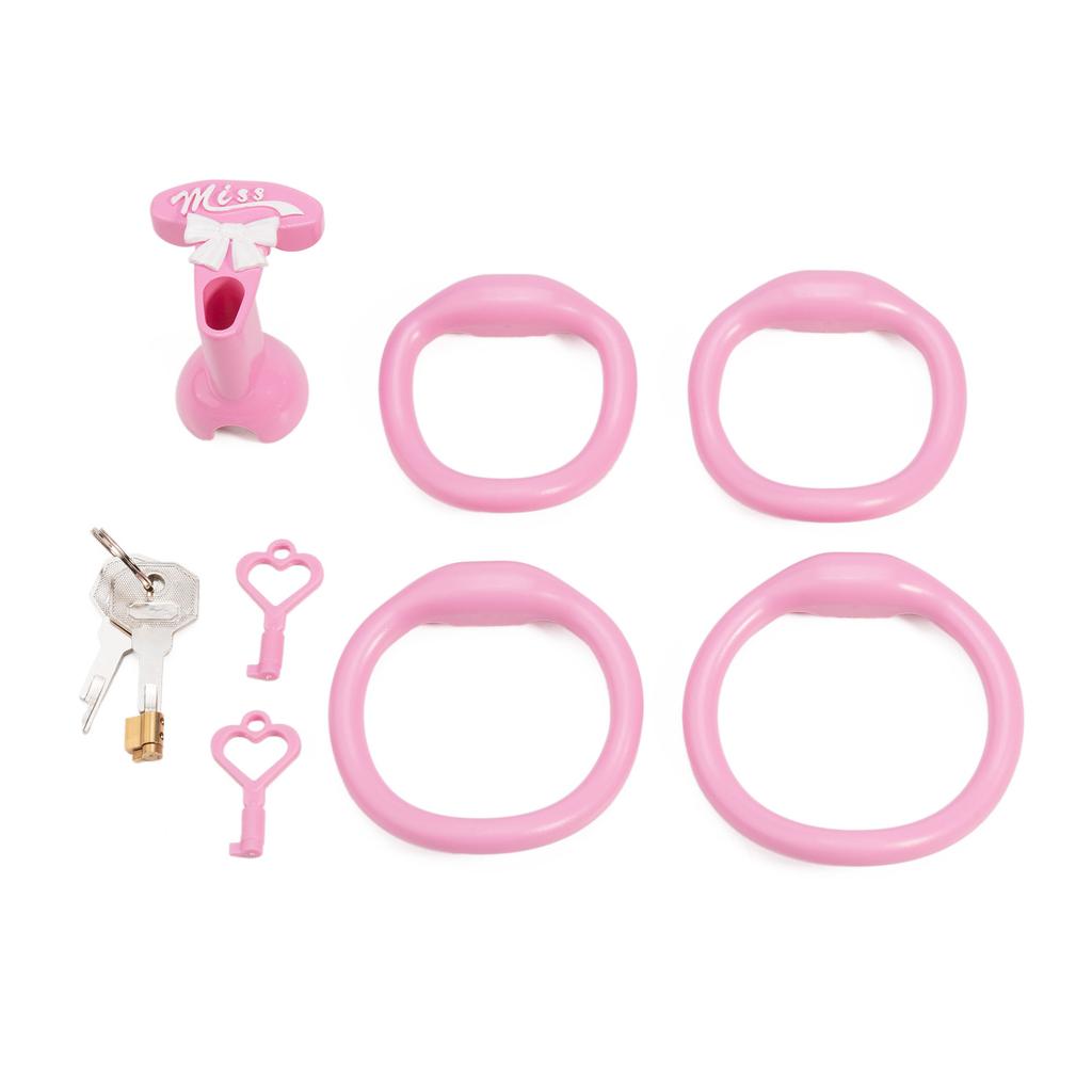 Bow Pink Negative Inverted Plastic Femboy Chastity Cages Male Chastity Device Penis Lock Sex Toys for Men Pet BDSM