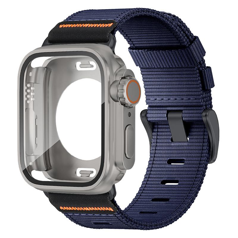 Waterpoor Protector Case+Nylon Band For Apple Watch 11 10 9 8 7 6 SE3 5 4 For Iwatch 46mm 42mm 45 44 41 40mm Scratch Resistant