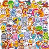 50 New Small Animals Collection Cartoon Graffiti Stickers Cute Suitcase Car Animal Mix and Match Stickers
