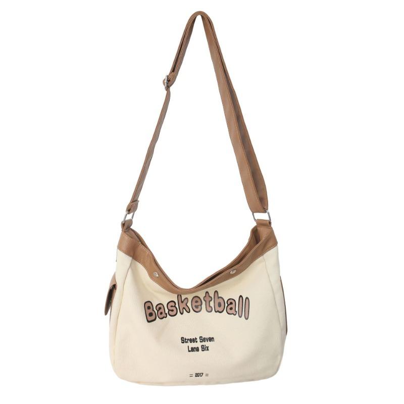 Children's bag fashion letter canvas messenger bag trendy cool boys and girls large capacity lightweight shoulder bag