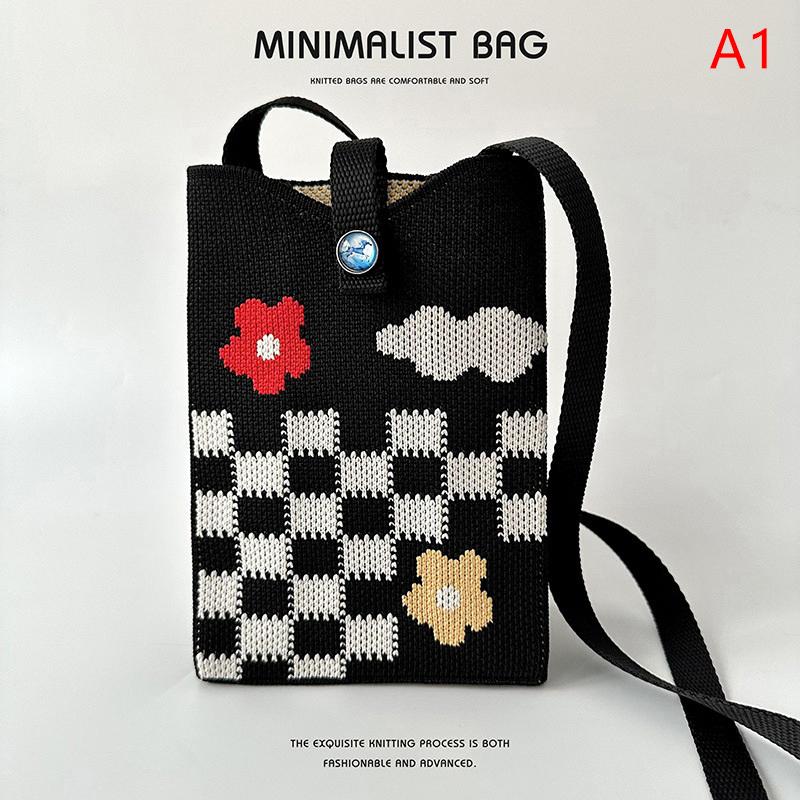 Mini Handy-Tasche Gestrickte Schulter-Umhängetaschen Tragbare Kleine Gewebte Geldbörse Vielseitige Handtasche für Frauen