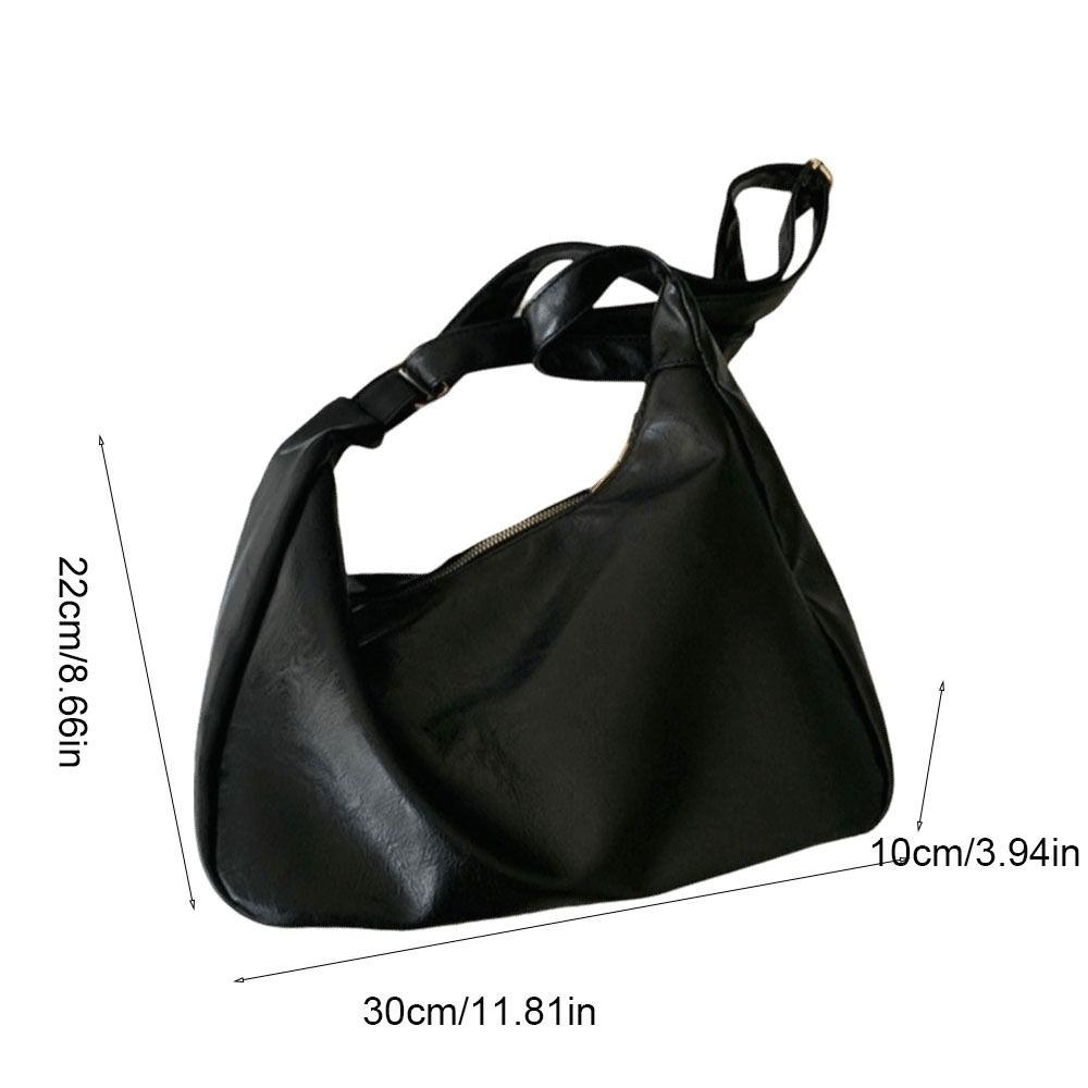 Square Leather Shoulder Bag Hobo Women Handbag Vintage Boston Crossbody Bag  Work