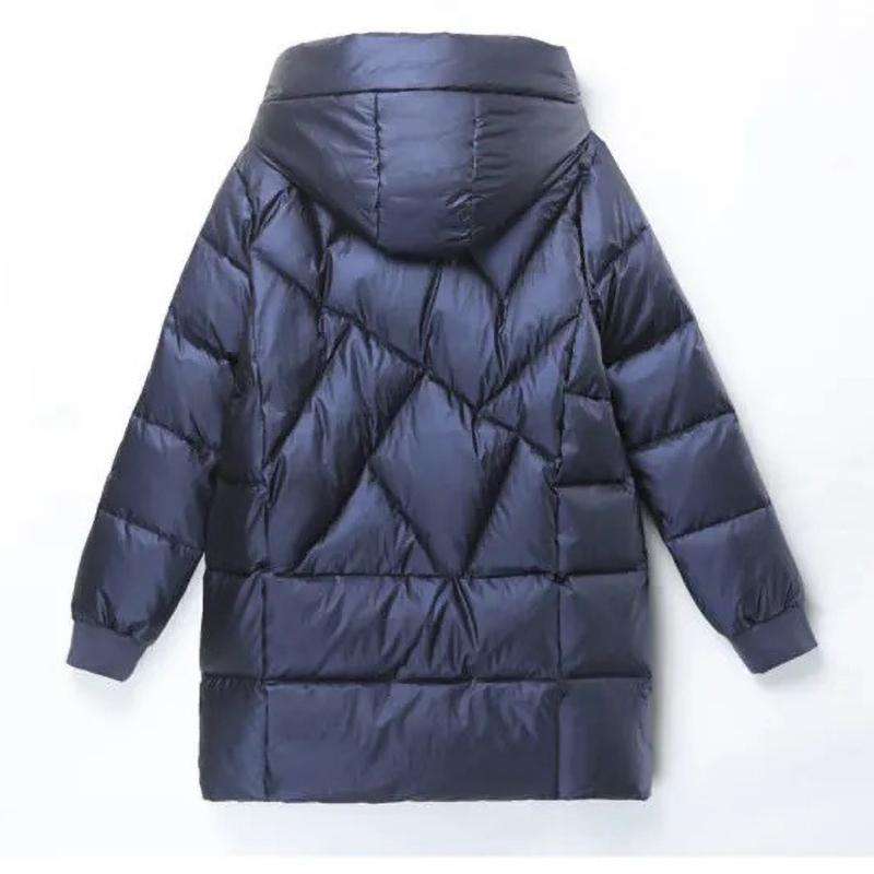 Hooded Padded Jacket Women's Mid Length Winter Fashion Thick Warm Jackets