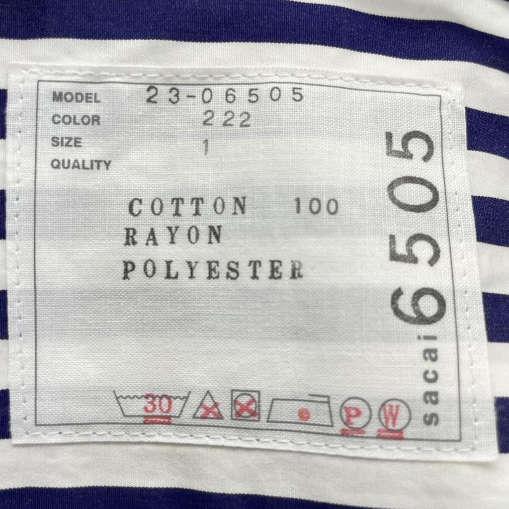 sacai 23-06505 23 Stainless Steel Blue x White Thomas Mason Striped Short Sleeve Shirt tops 1 Blue x whiteUsed