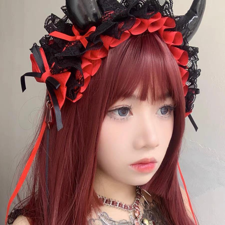 Gothic Lolita Devil Horns Headband - Versatile Halloween Hair Accessory