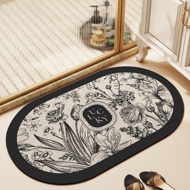 Bathroom absorbent floor mat household toilet door foot mat toilet carpet bathroom non-slip mat diatom mud cushion