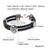 Punk Genuine Braided Men Leather Bracelet Bangles Shield Stainless Steel Lobster Clasp Bracelet Jewelry Gifts