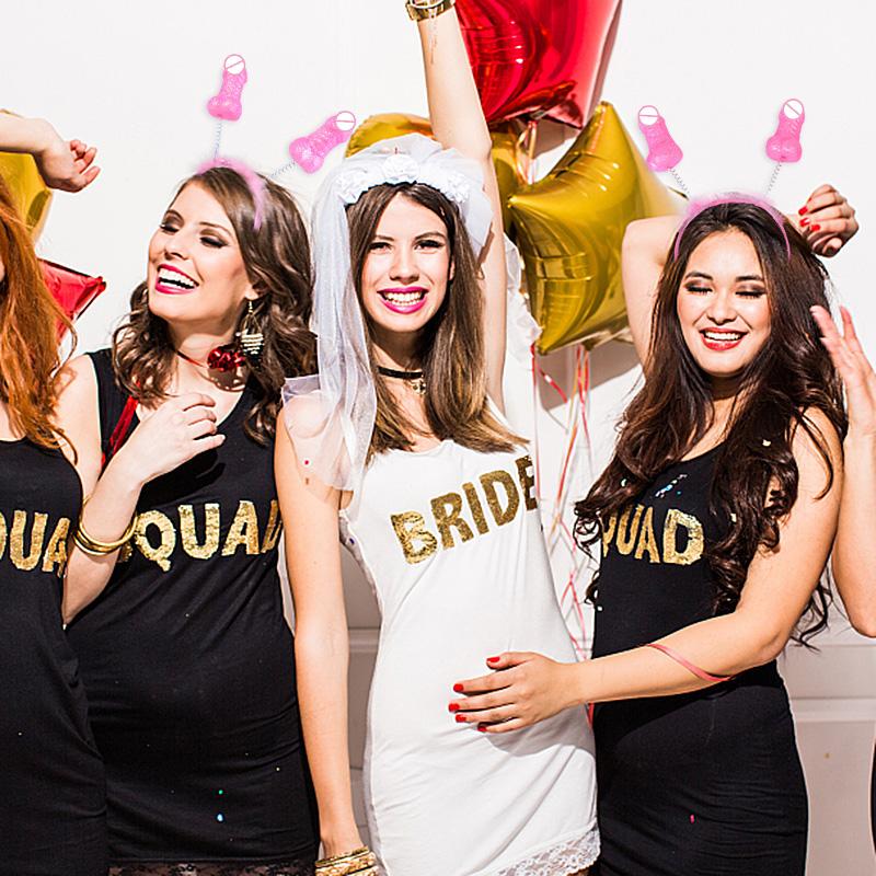 1/2/3Pcs Funny Penis Headband Tiara Bachelorette Party Supplies Hen Night Bride To Be Wedding Decorations Novelty Nude Sex Toys