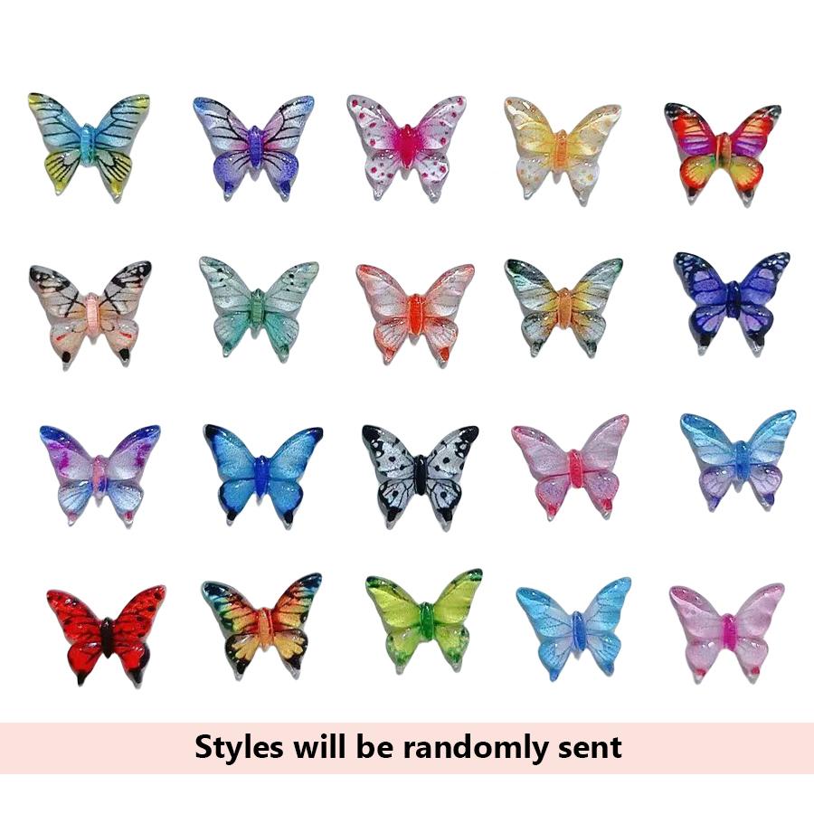 20/30/50/100 Stück Bunte Harz Cartoon Eis Schmetterling Flatback Perlen für Nailart, Scrapbook DIY Schmuckdekor Handwerk