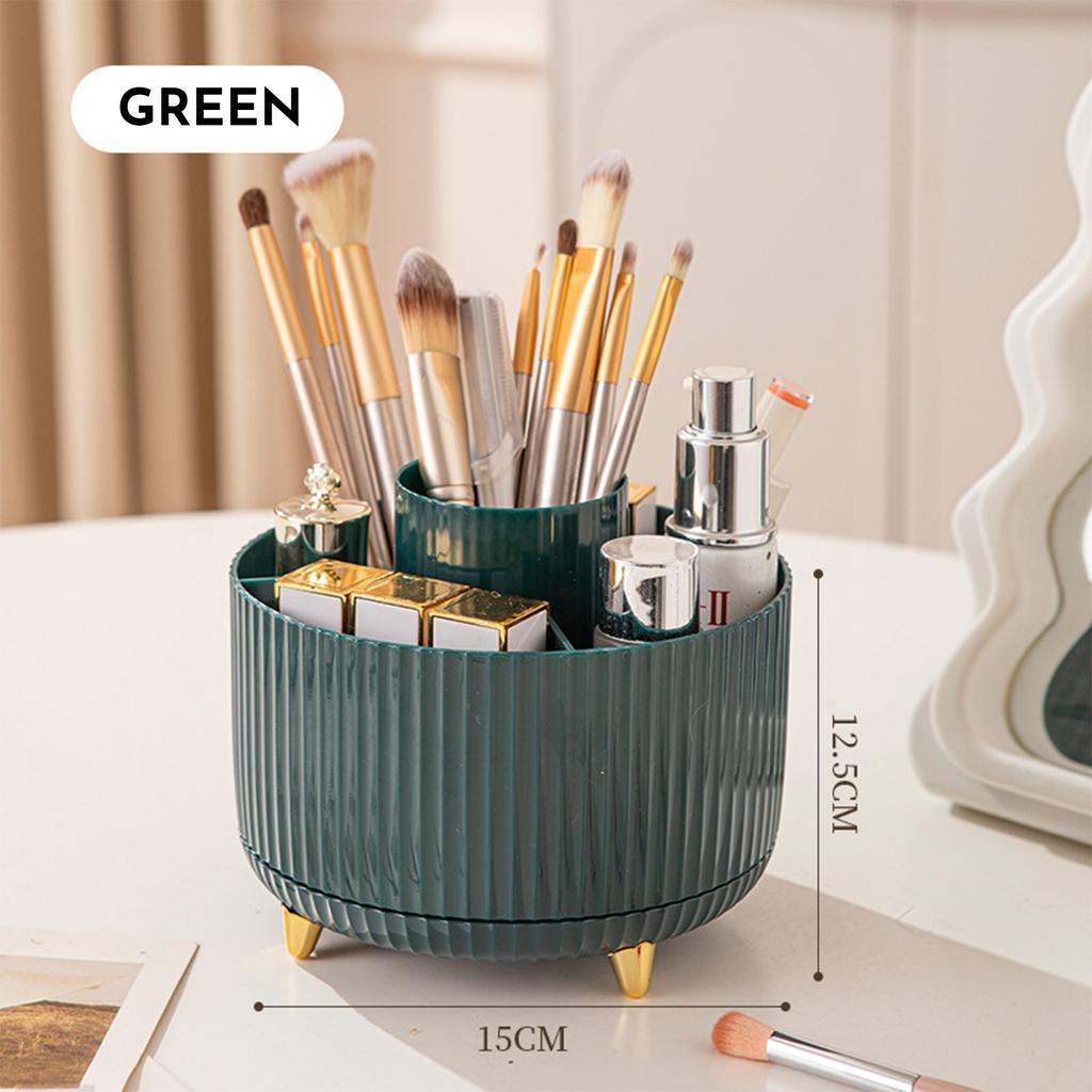 360 Rotating Makeup Brush Holder & Organizer Countertop Storage For Cosmetics & Skincare 8 Colors