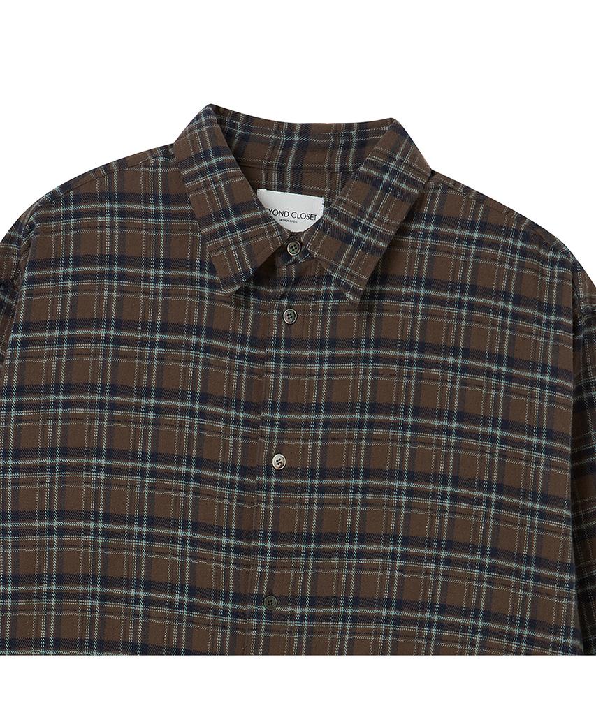 BEYOND CLOSET New Classic Preppy Cut Check Shirt Brown