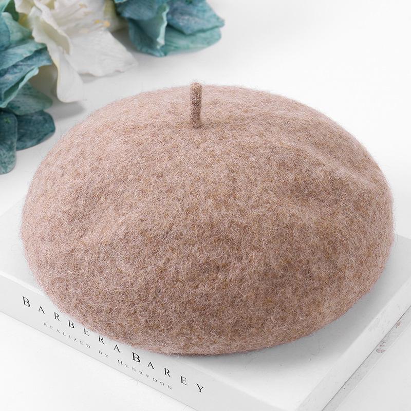 Autumn and Winter Women's Wool Woolen Beret Student Art Painter Hat Pumpkin Hat