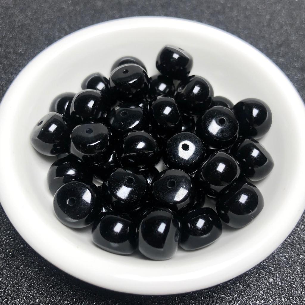 Black Agate Spacer Beads for DIY Handcrafted Accessories