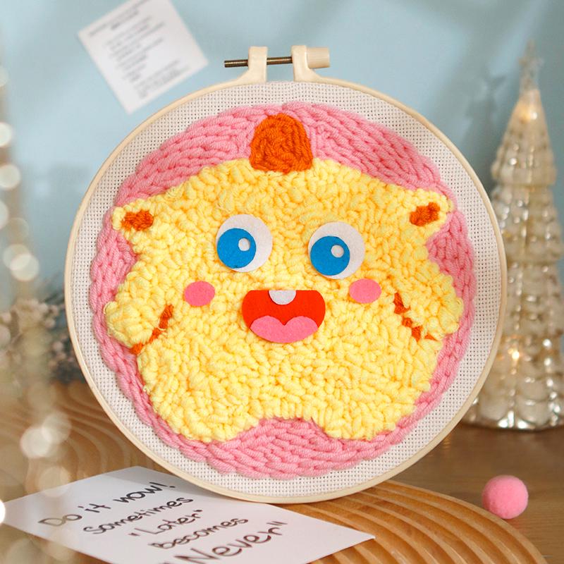 DIY Russian Punch Needle Kit: Couple Ornament Wool Painting Set