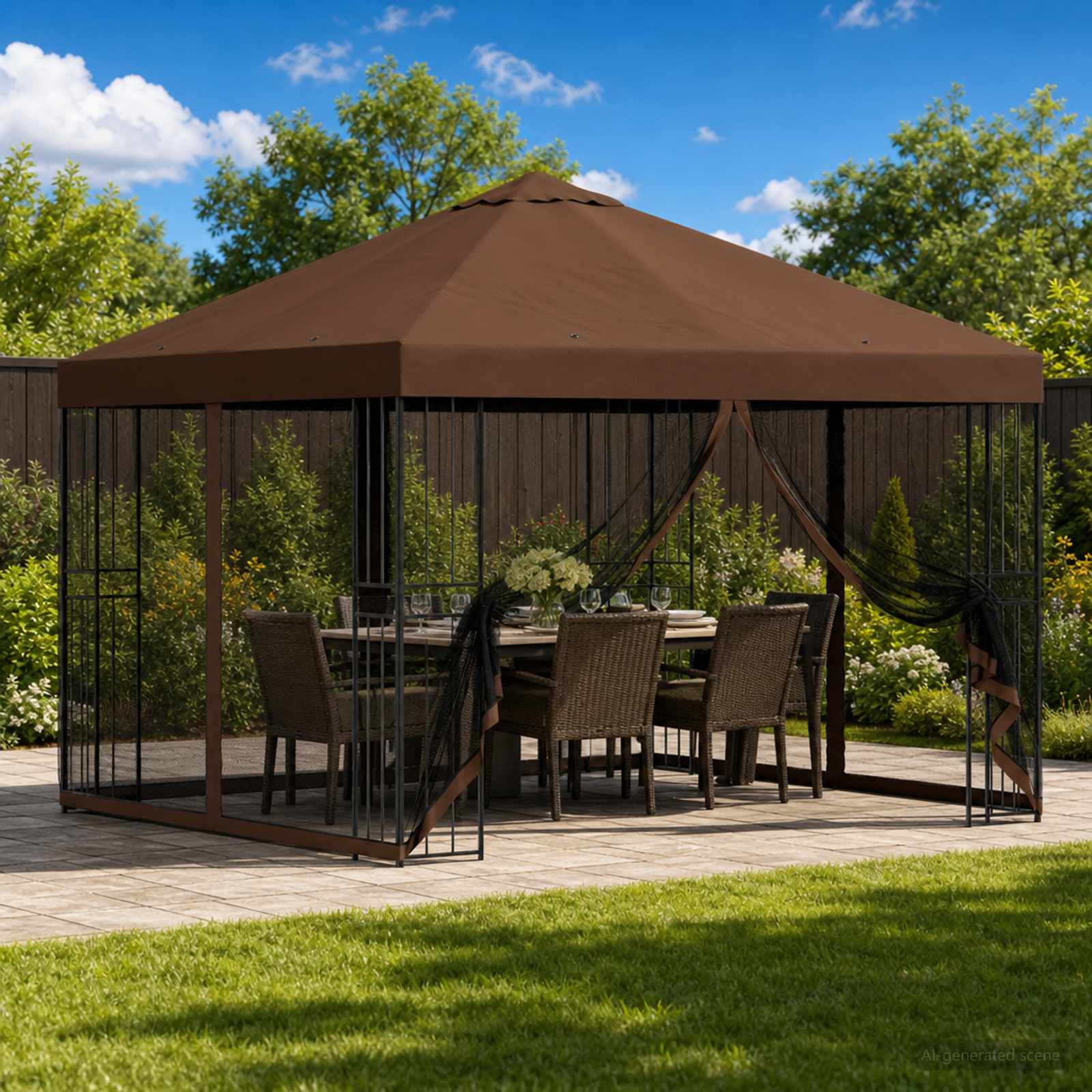 Garden Pavilion with Side Walls 3