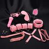 Sex Toys BDSM Bondage Kits Genuine Leather Restraint Set Handcuffs Collar Gag Vibrators Sex Toys For Women Couples Adult Games