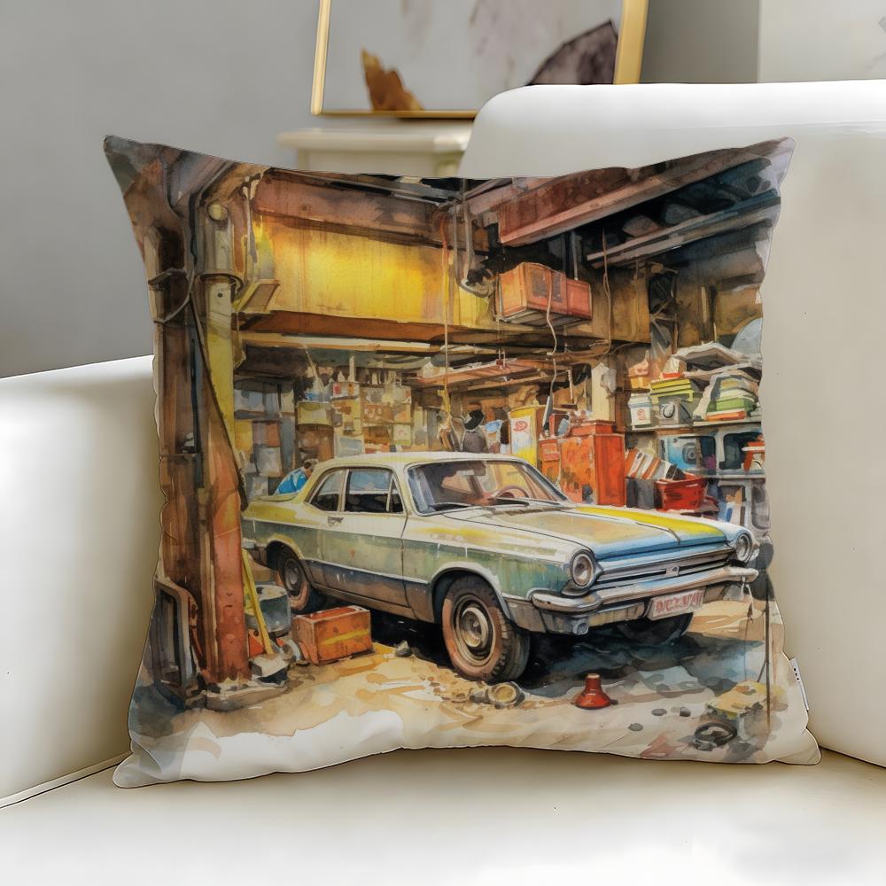 

classic theme Vintage Car Cushion Cover Soft & Easy-Wash Pillow Case – Versatile for Couch, Bed, Travel and Office 30cmx30cm