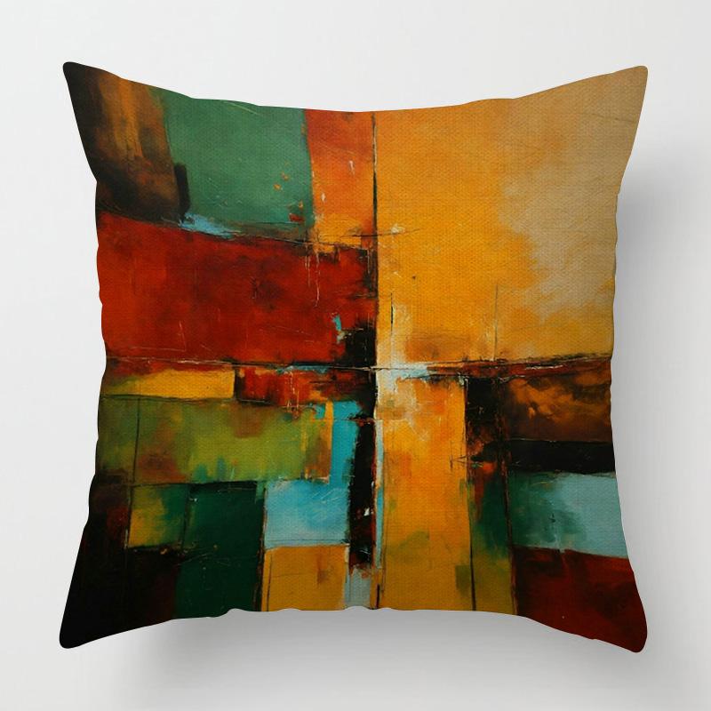 Abstract geometrische kussensloop 40x40cm 45x 45cm linnen kleurbestendig machinewasbaar ins Scandinavische bankkussensloop 35x35cm