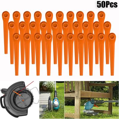 50 ks Plastové náhradní nože pro zahradní strunovou sekačku Gardena Grass Trimmer EasyCut Li-18/23R 9823 9825 9820 9821