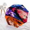 1 Stück Jujutsu Kaisen Charaktere Automatisches Öffnen und Schließen Regenschirm Tragbares Dreifach faltbares Design mit 8-Speichen-Eisenrahmen, Outdoor, Geschenk für Fans, Reisende, Tägliche Nutzung,
