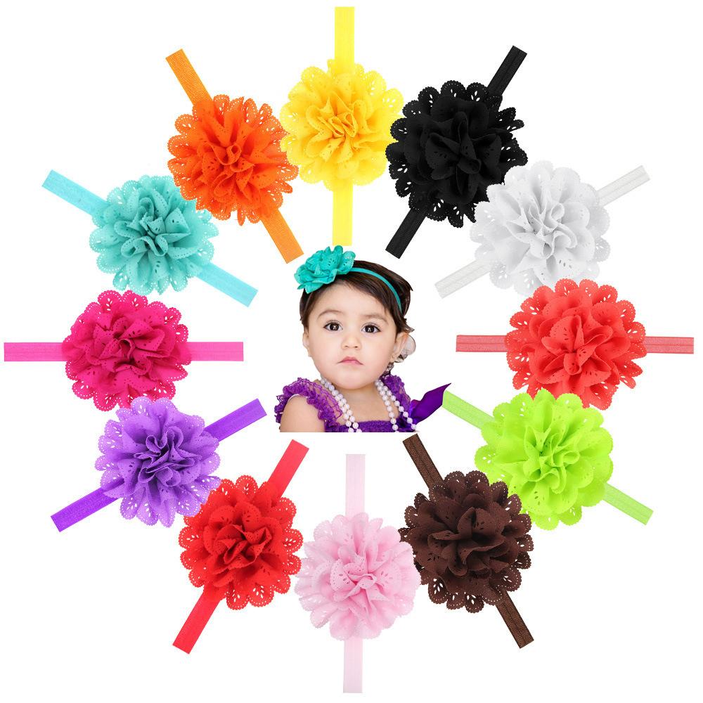 Kids Baby Headwear Hollow Lace Flower Headband Elastic Hair Band Accessories