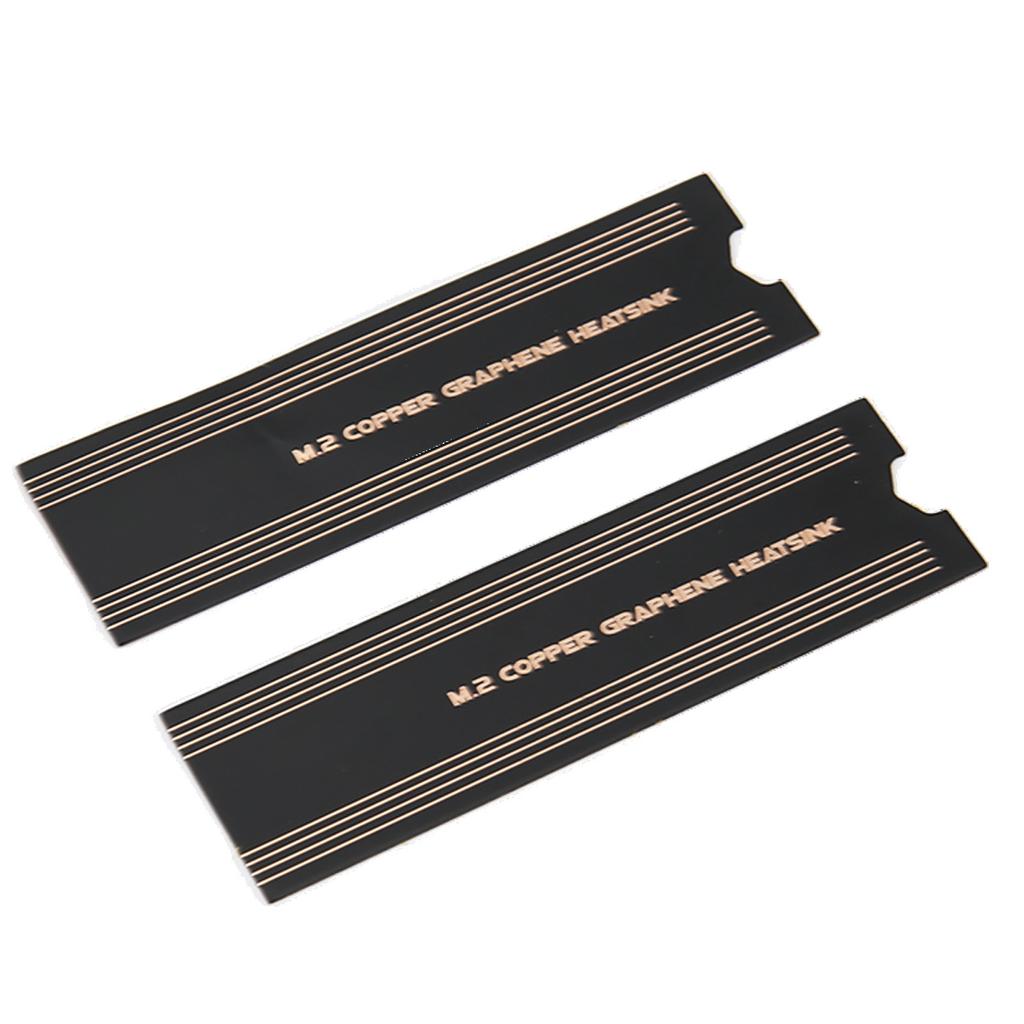 M.2 SSD Graphene Heatsink Precise Thermal Conductivity Rapid Cooling NVMe Copper Graphene Heatsink for Laptop PC 2pcs
