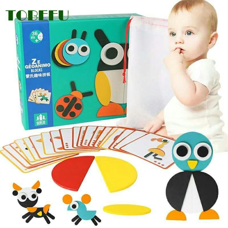 Montessori Educational Wooden Toy Jigsaw Puzzle Board Set Colorful Baby Educational Toys for Children Learning Developing Toy
