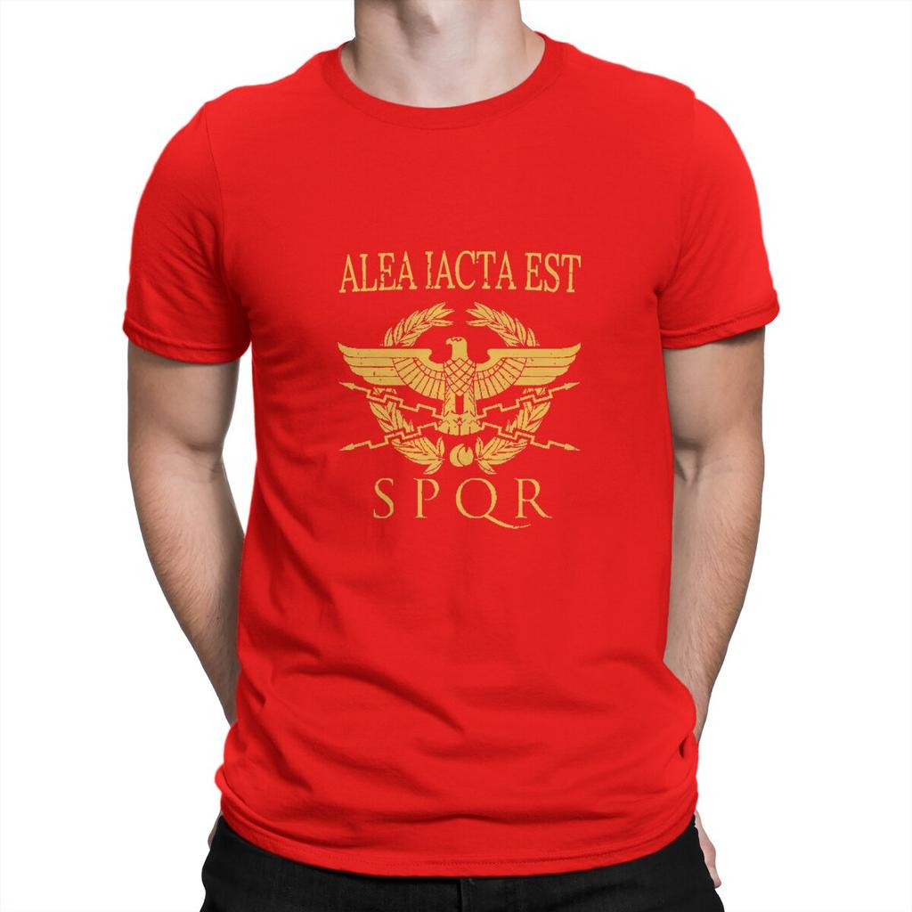 Alea Iacta Est T-Shirts for Men Ancient Rome Unique 100% Cotton Tee Shirt Round Neck Short Sleeve T Shirt Gift Clothes