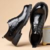 Fashion Men Leather shoes Platform Oxfords lace up Thick Tottom For Male Derby Shoes Casual oxfords Mens Square Toe Formal Dress Shoes