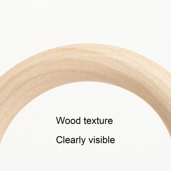 12Pcs Wooden Ring DIY Stylish Unfinished Jewelry Making Wood Pendant Connector for Children
