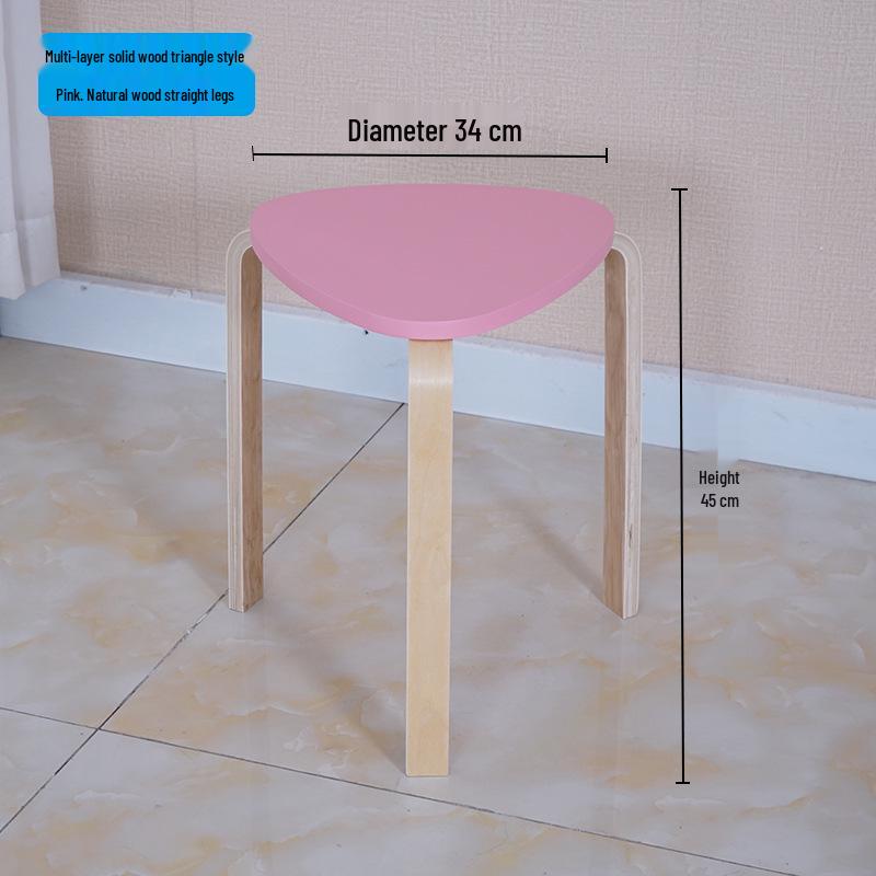 Solid Wood Stool - High & Low Styles: Commercial, Dining, Low, Simple, Adult Bentwood