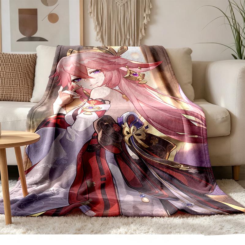 Genshin Impact Soft and comfortable flannel Suitable for sofas living rooms outdoor camping travel and also makes a great anniversary gift