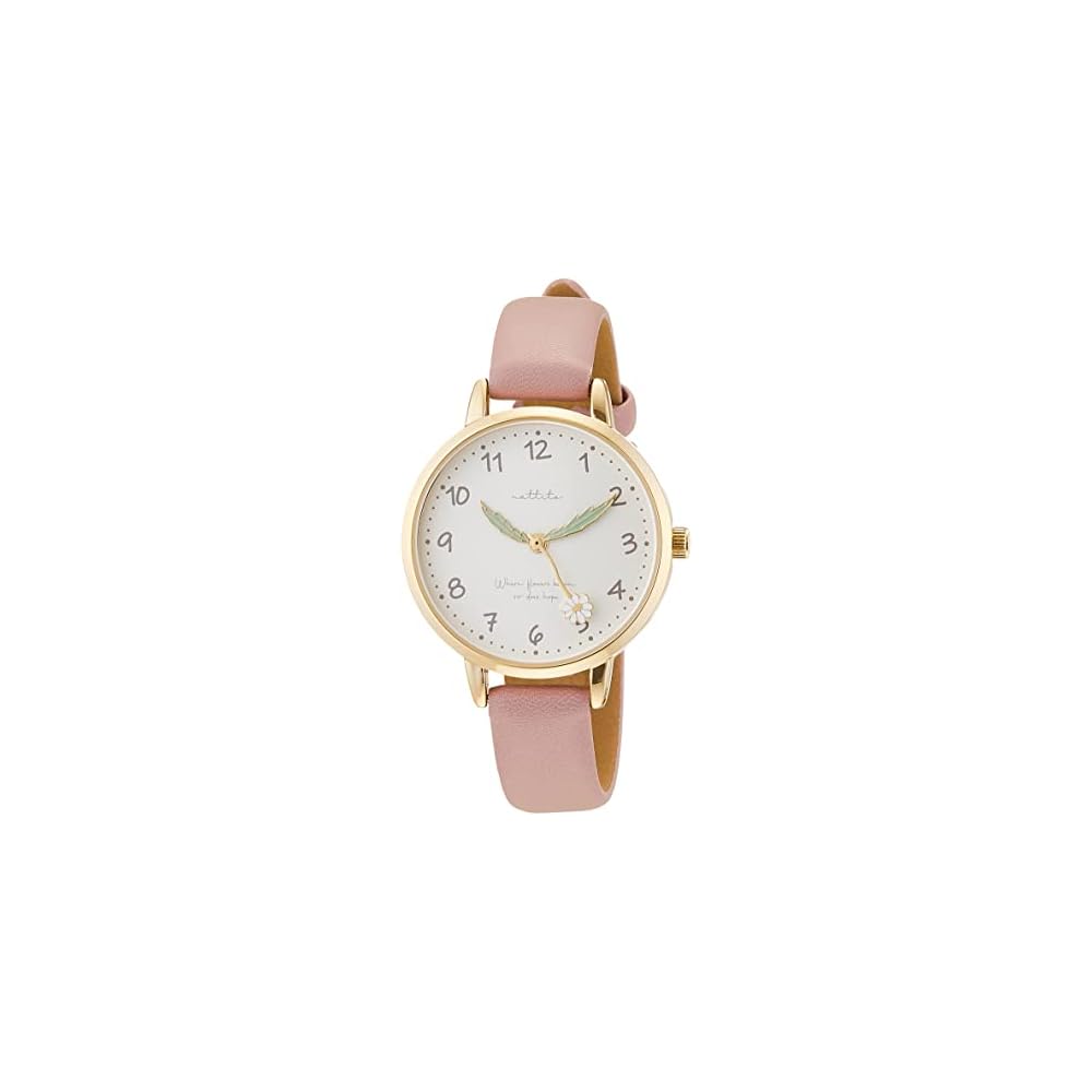 Fieldwork Analog Watch Floral Motif Leather Strap Women s Purple GY039-2