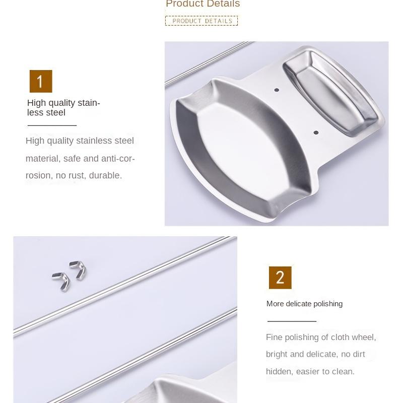1pc Stainless Steel Pot Lid Rack with Removable Shelf and Drain Tray Bracket, Free Punching Soup Spoon Rack for Easy Pot Cover Storage and Drainage