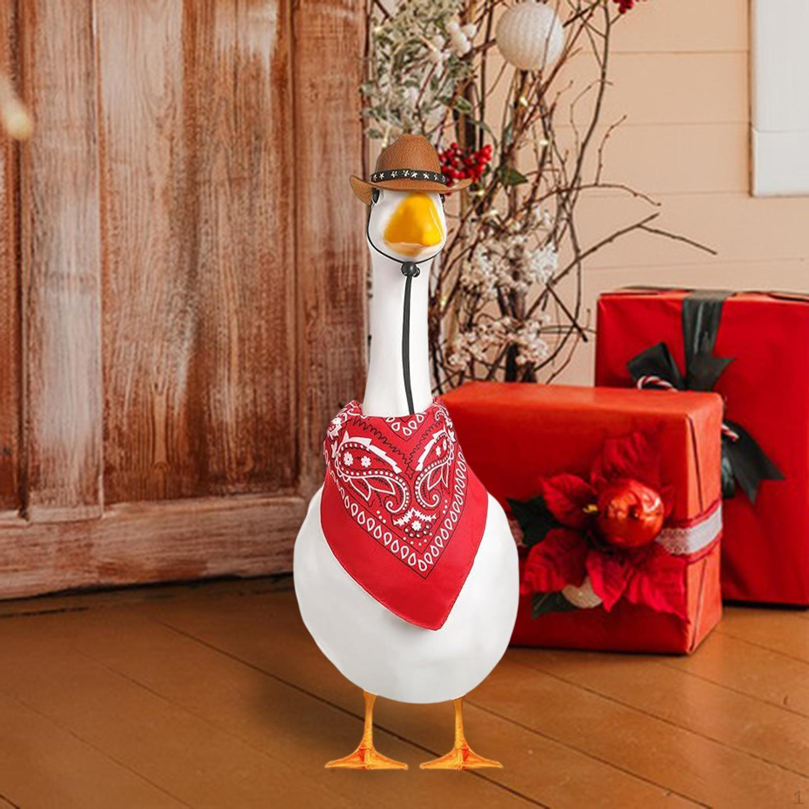 

Наряд гуся одежда подарок на новоселье двор статуя костюм шляпа и шарф для дворовой лужайки Brown Hat Red Scarf