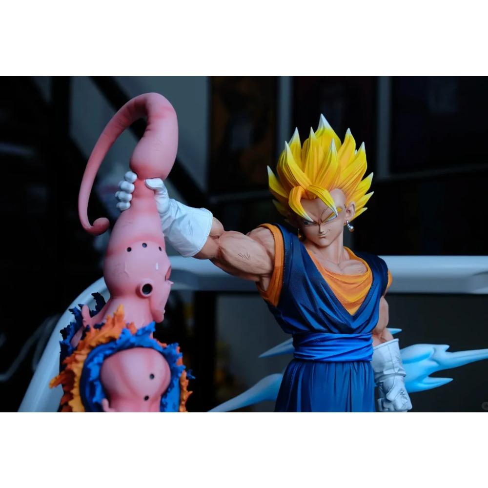 Cartoon 33cm Dragon Ball Z Cartoon Character Majin Buu Vs Vegetto Supports Gk Digital Pvc Statue Collection Model Doll Toy Statu