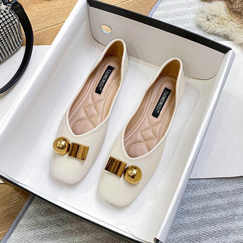 Fashion Flat Shoes for Women 2025 Spring and Autumn New Large Size Square Solid Women's Shoes Loafers Women  Zapatos De Mujer