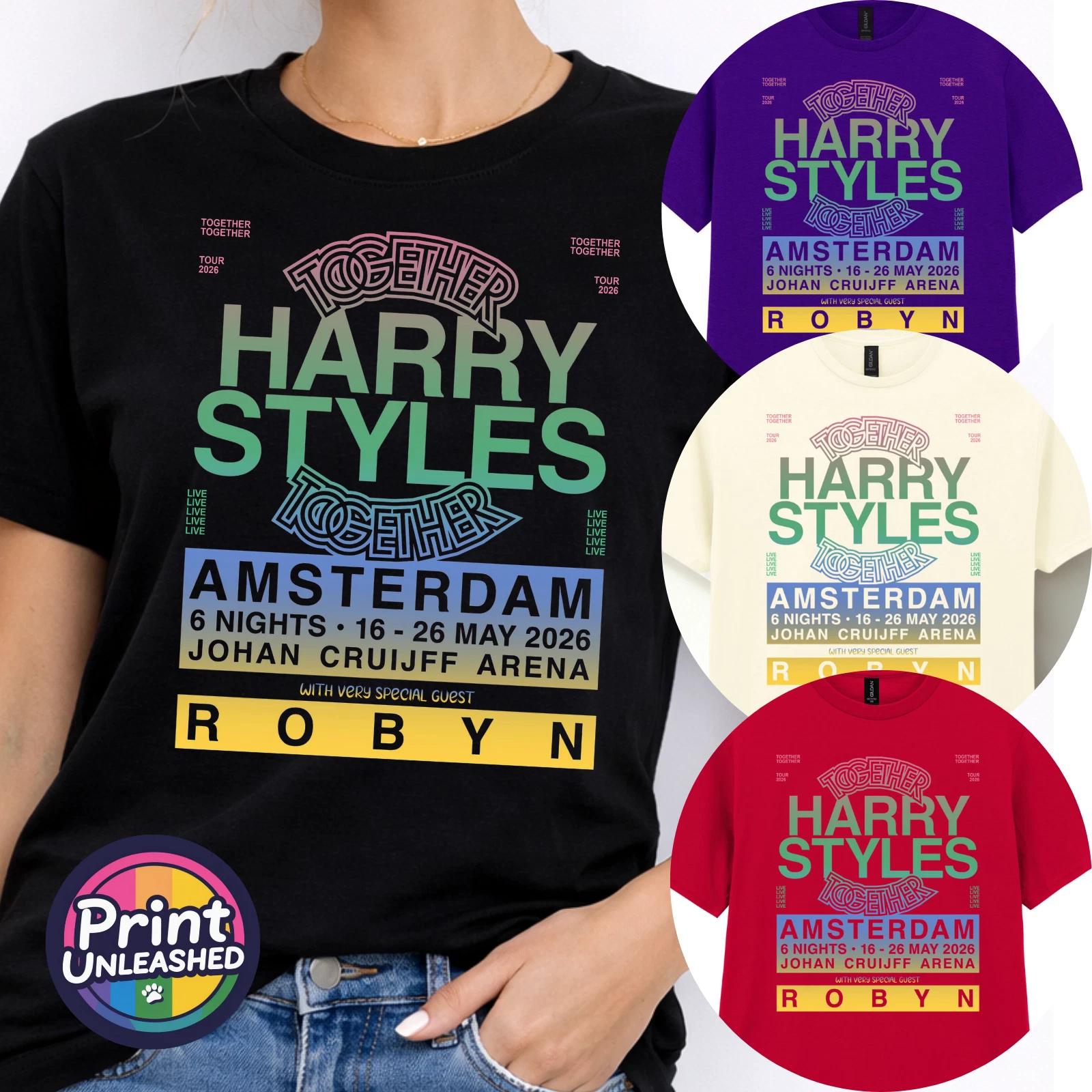 Printed T-Shirt Harry Styles Together Tour Amsterdam Tee Adult Unisex S-2XL 2XL