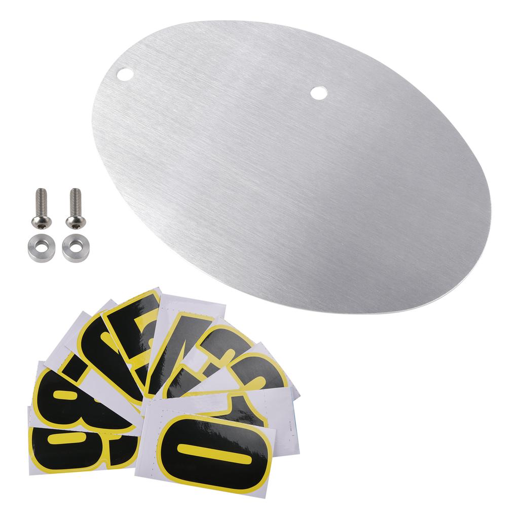 DIY Universelles Motorrad-Kennzeichen Aluminium Kundenspezifisches Ovales Nummernschild